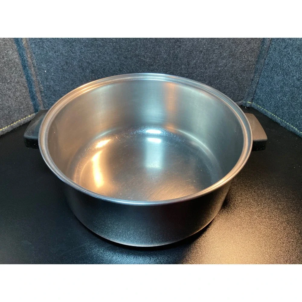 Vintage Ekcoware Stainless Steel Stockpot Thick Copper Bottom Made in USA 4.5 QT